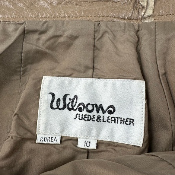 Vintage Wilsons Leather Women's A Line Genuine Leather Skirt Tan Size 10/Medium - Picture 7 of 9